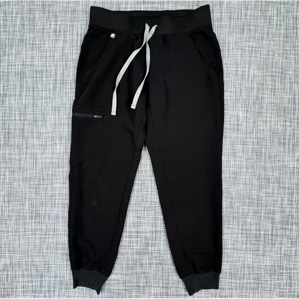 Figs Zamora Jogger Scrub Pants Women Small Black Cargo Pocket Drawstring